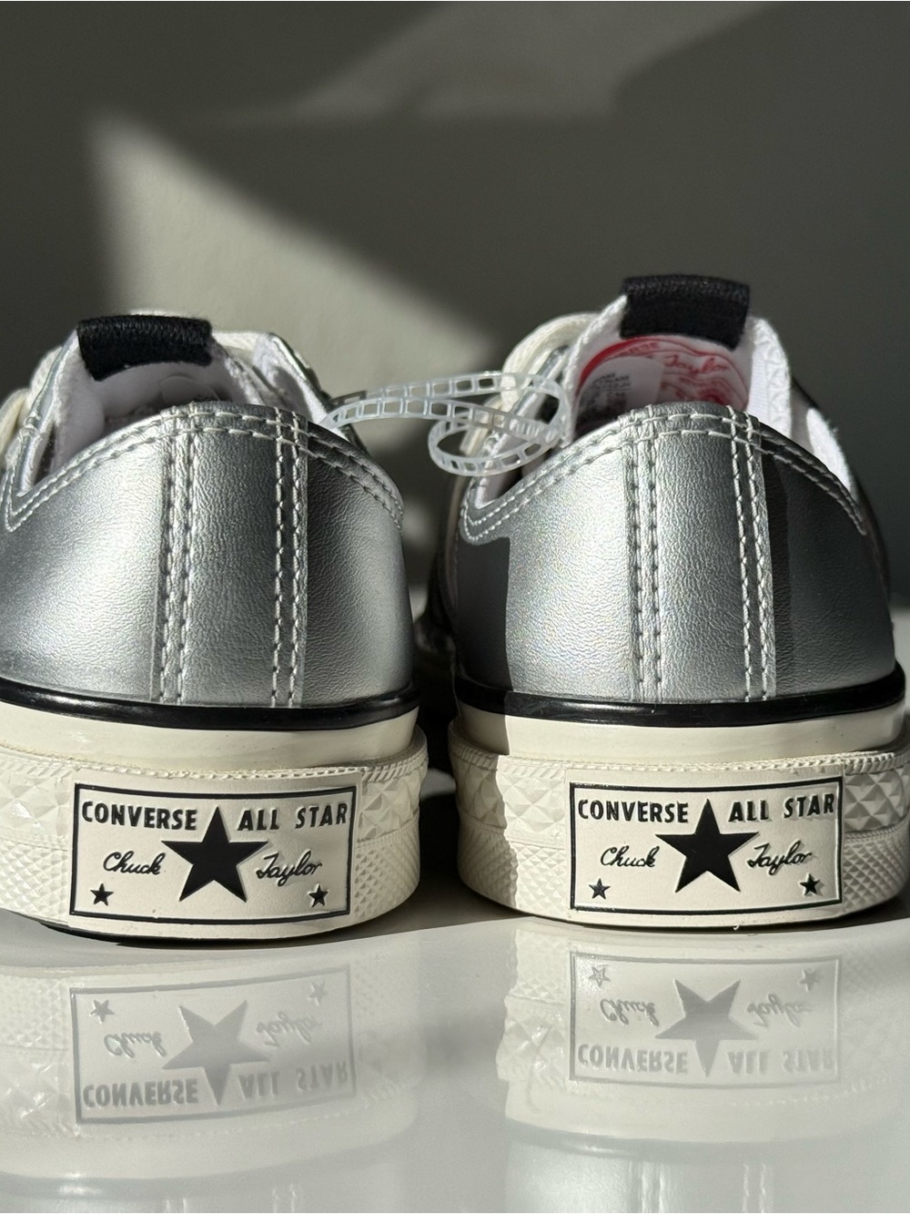 Converse Chuck 70 Low "Metallic Pack" Silver White Sneakers - Style A15188 6.5 - Picture 8 of 16